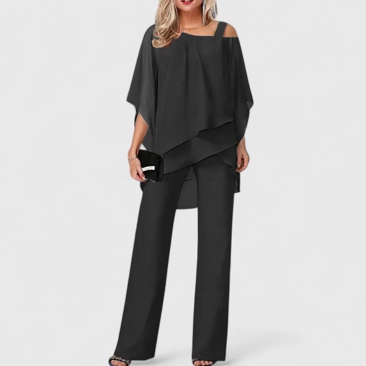 Women's Cape Overlay Two Piece Trouser Set | Gina_5