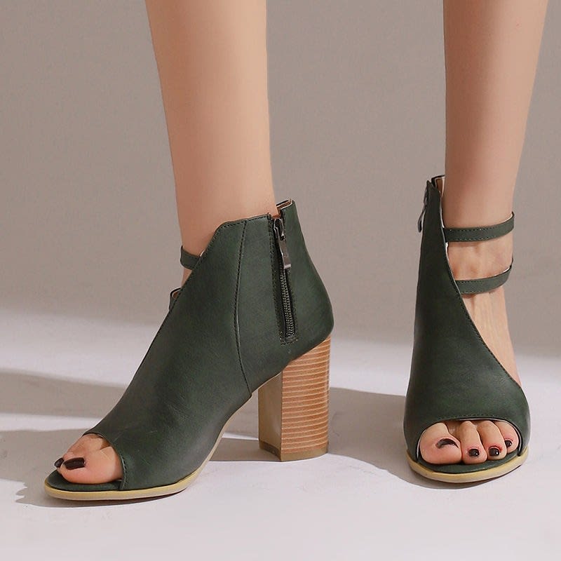 Women's Peep-Toe Block Heel Sandals | Anwyn_2