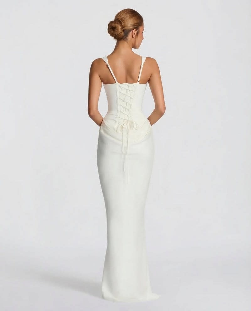 Women's Satin Corset Maxi Dress | Avis_10