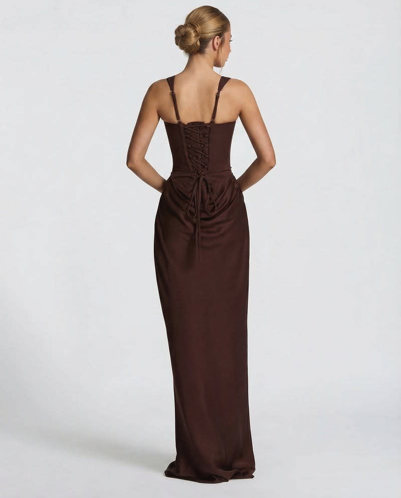 Women's Satin Corset Maxi Dress | Avis_2