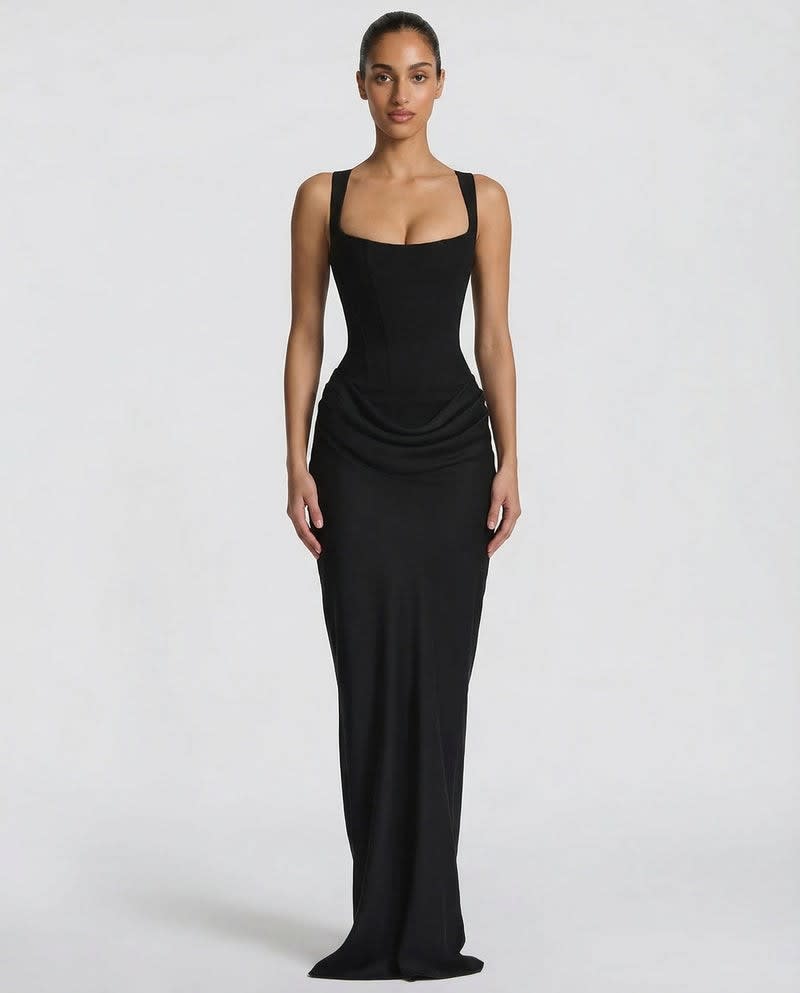Women's Satin Corset Maxi Dress | Avis_5