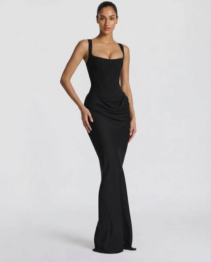 Women's Satin Corset Maxi Dress | Avis_8