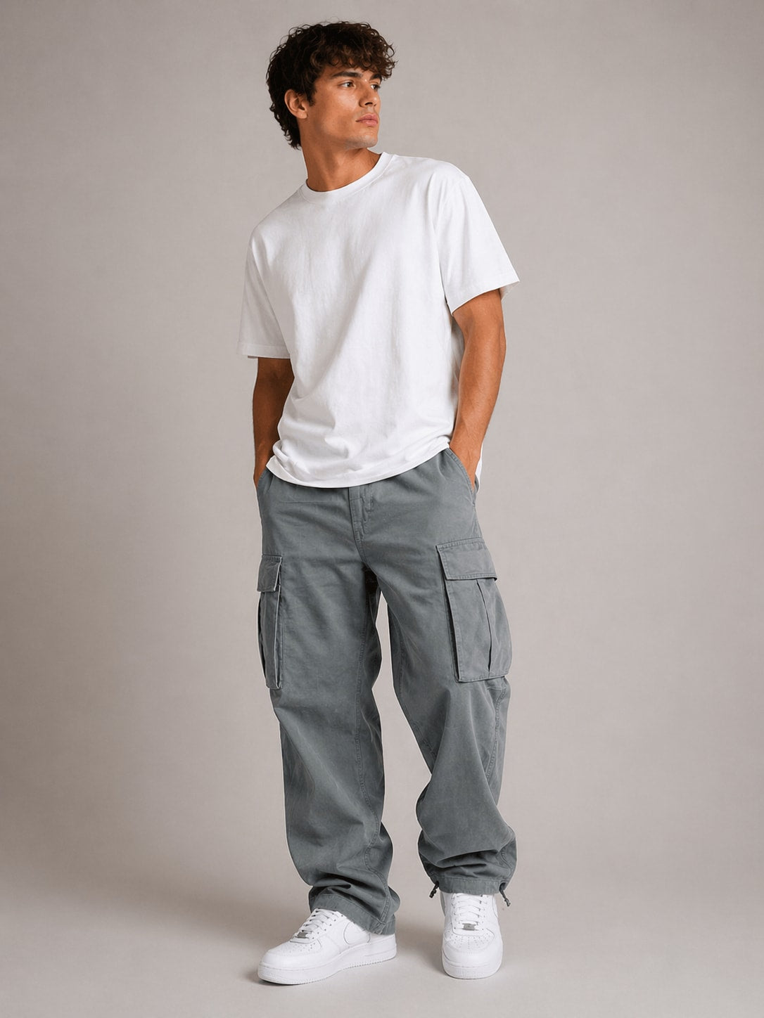 Men's Relaxed Fit Cargo Trousers | Cathal_3
