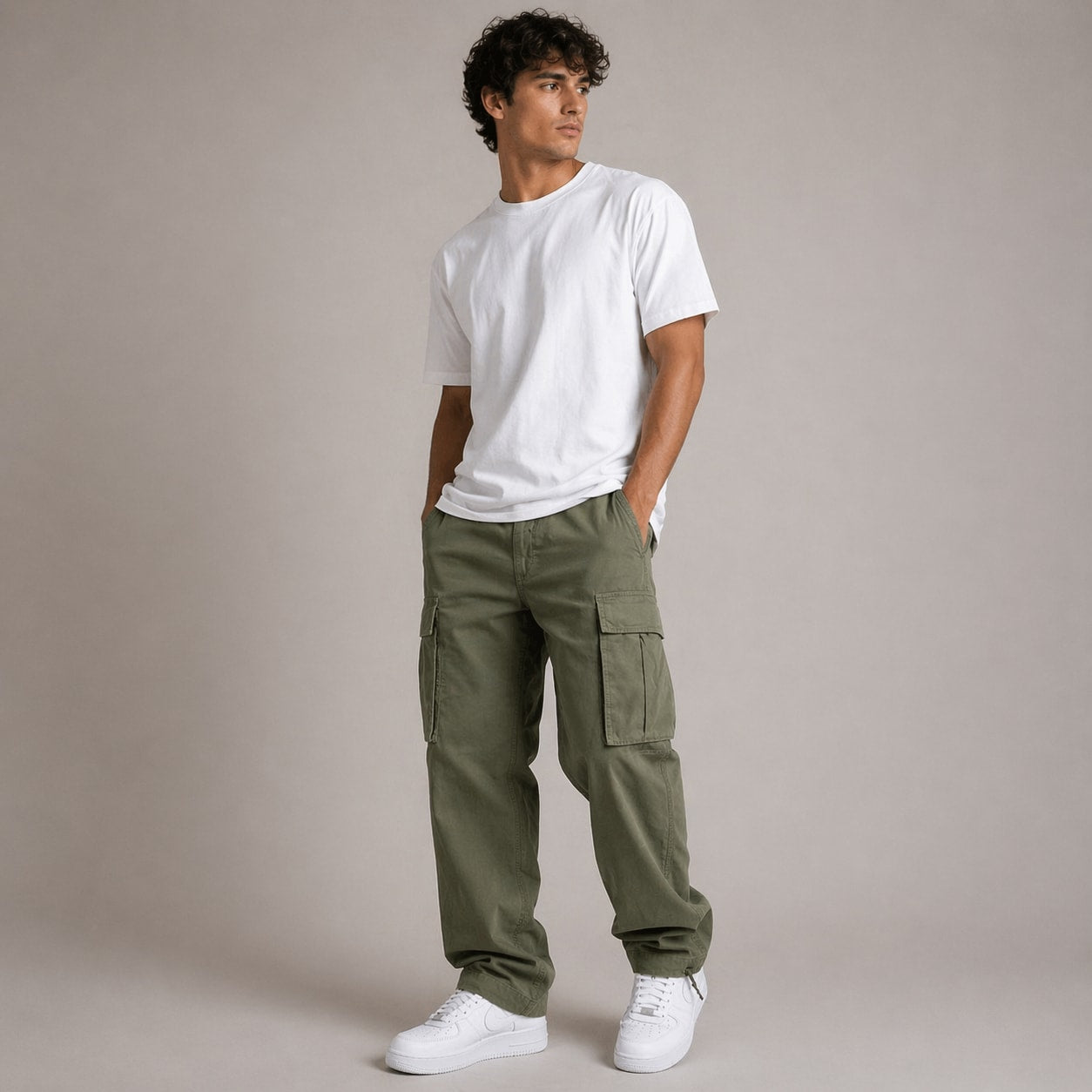 Men's Relaxed Fit Cargo Trousers | Cathal_4