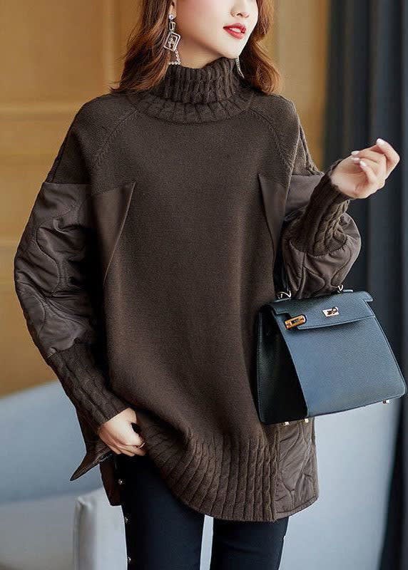Women's Quilted Panel Turtleneck Jumper | Ruth_3