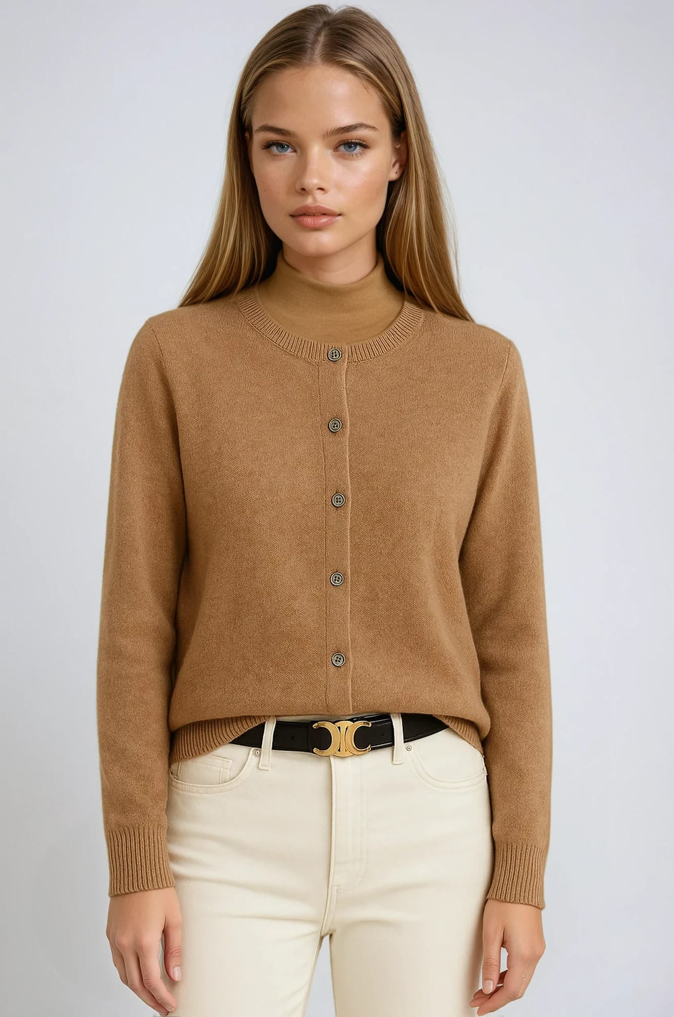 Women's Button Front Knit Cardigan | Eluned_5