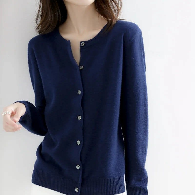 Women's Button Front Knit Cardigan | Eluned_8