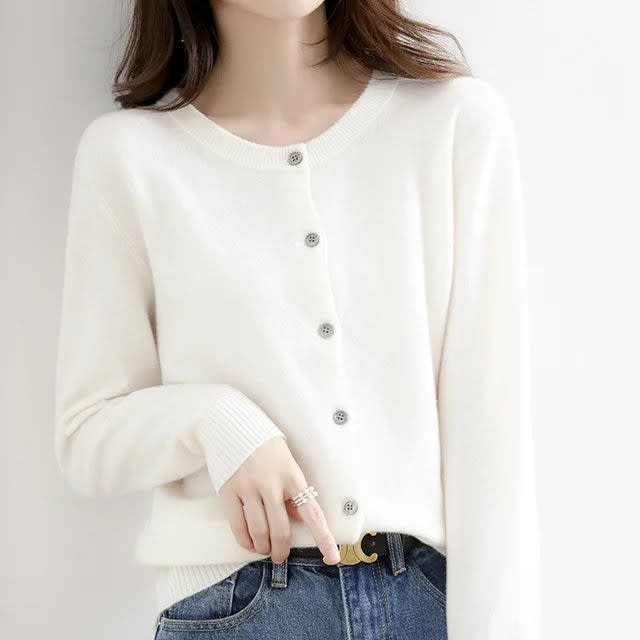 Women's Button Front Knit Cardigan | Eluned_9