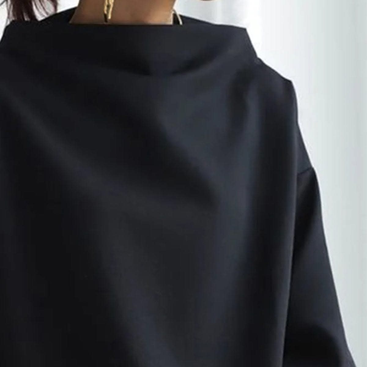 Women's Oversized High Neck Knit Top | Lowena_5