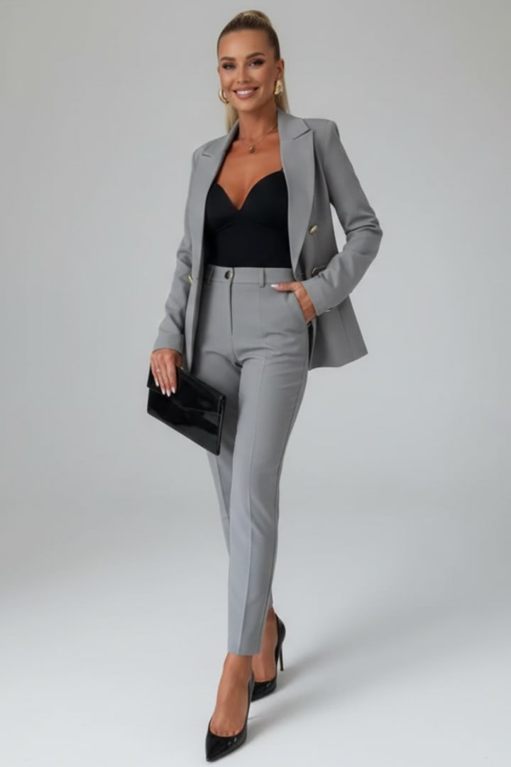 Women's Double Breasted Trouser Suit | Almira_14