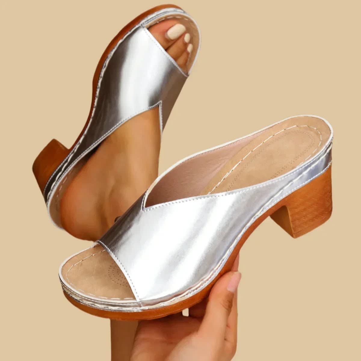 Women's Block Heel Mule Orthopedic Sandals | Priscilla_2