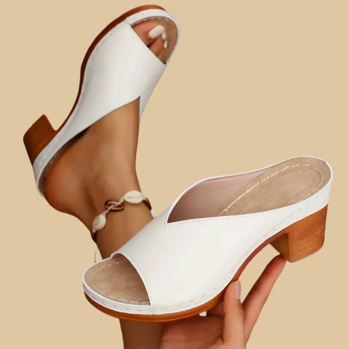 Women's Block Heel Mule Orthopedic Sandals | Priscilla_3