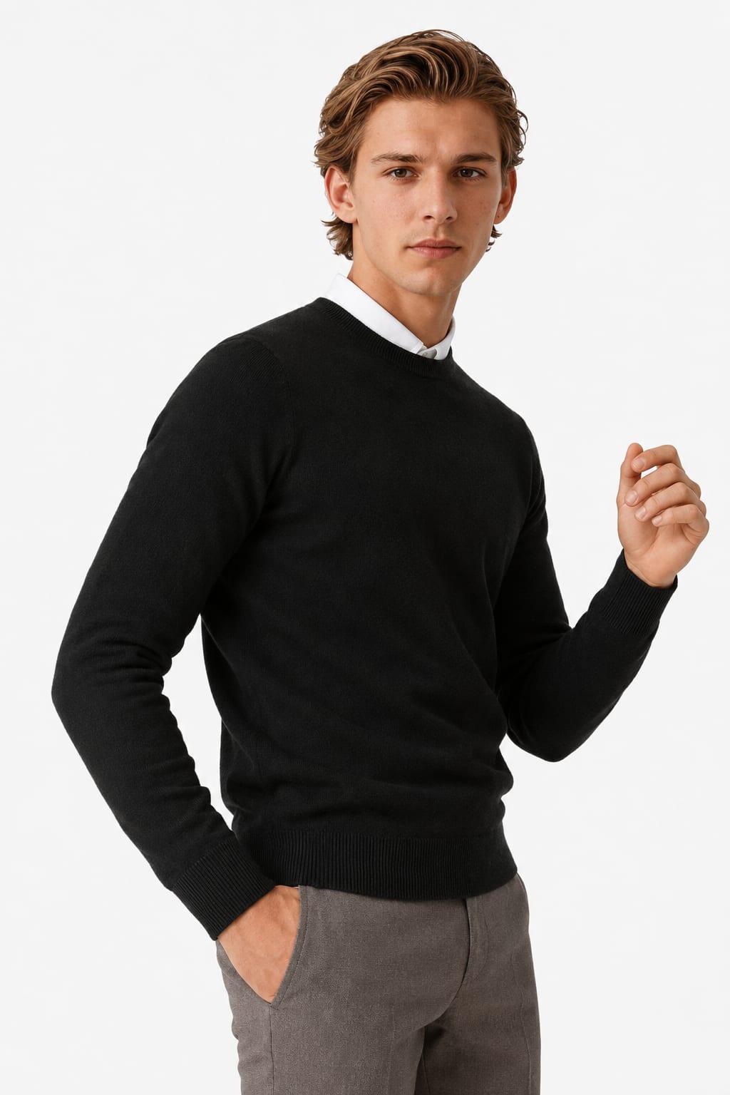 Men's Knit Crew Neck Jumper | Theodore_3