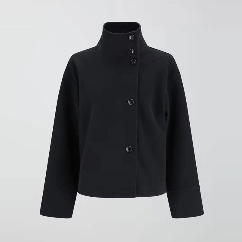 Women's Stand Collar Wool Pea Coat | Ophelia_15