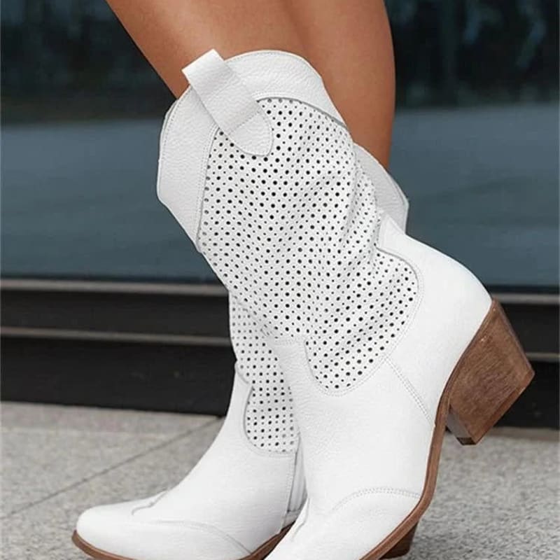 Women's Perforated Slip-On Western Boots | Hailey_1