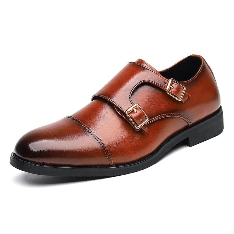 Men's Leather Double Monk Strap Shoes | Gwilym_8