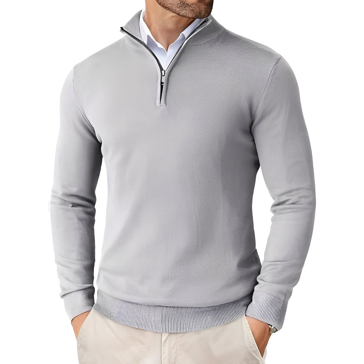 Men's Quarter Zip Knit Jumper | Elio_5