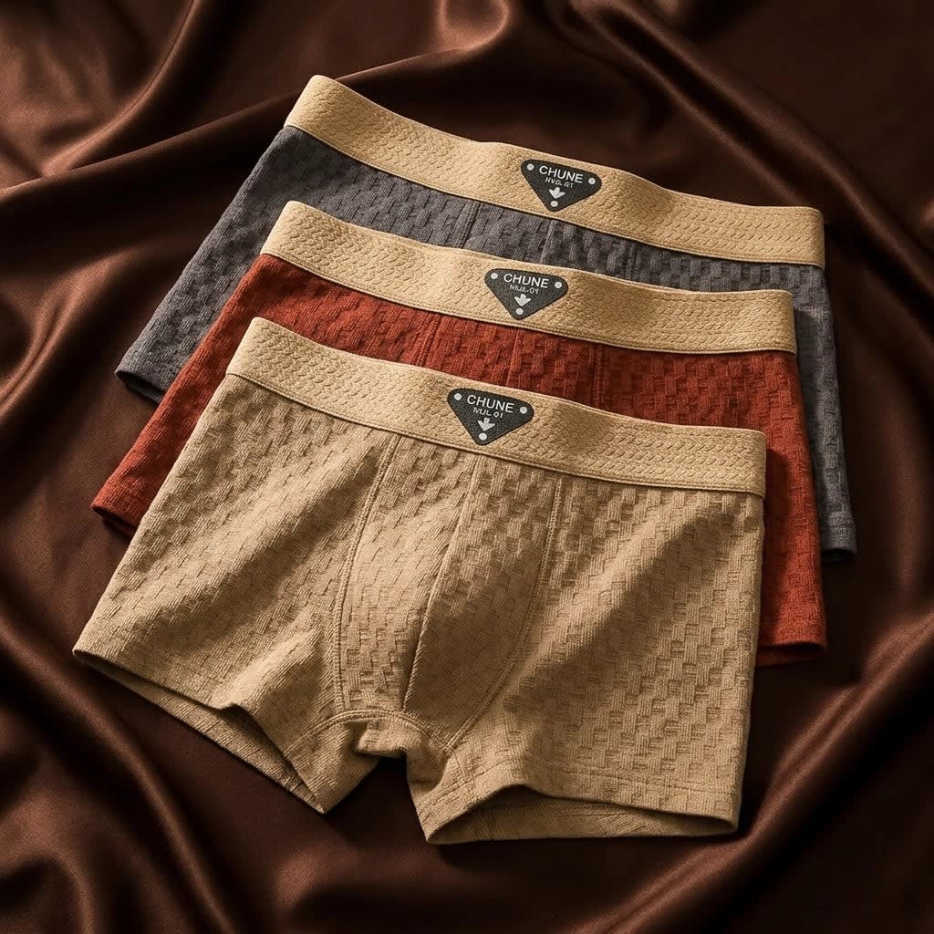 Men's Waffle Knit Organic Cotton Boxer Briefs | Rowland_3