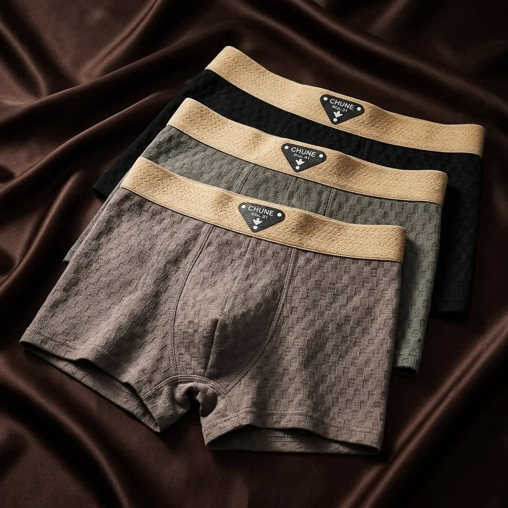 Men's Waffle Knit Organic Cotton Boxer Briefs | Rowland_4