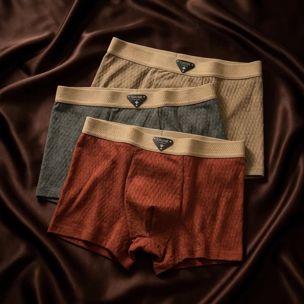 Men's Waffle Knit Organic Cotton Boxer Briefs | Rowland_7