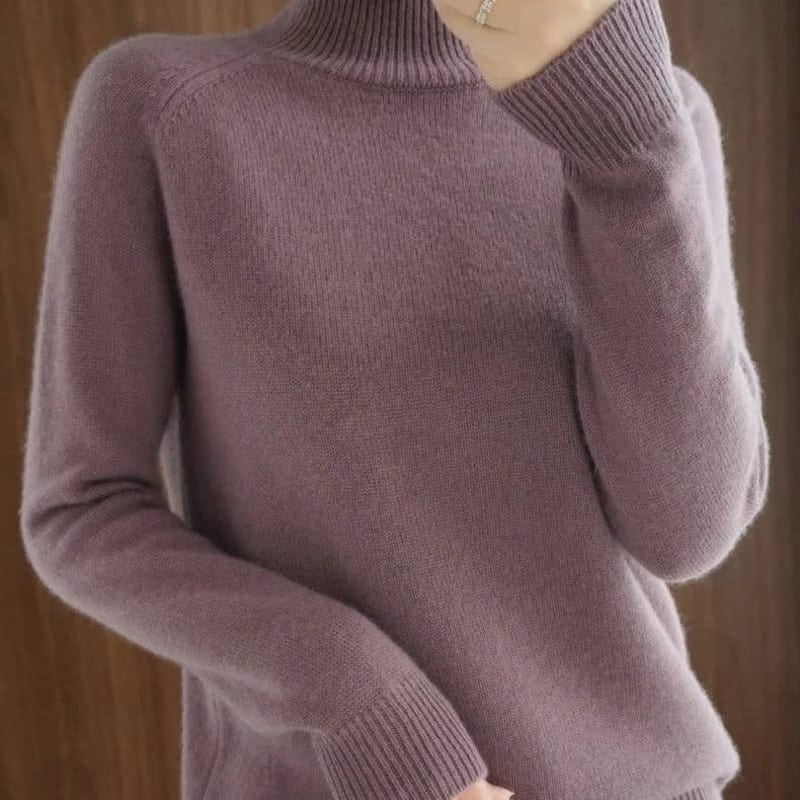 Women's Ribbed Knit Turtleneck Jumper | Mercy_1