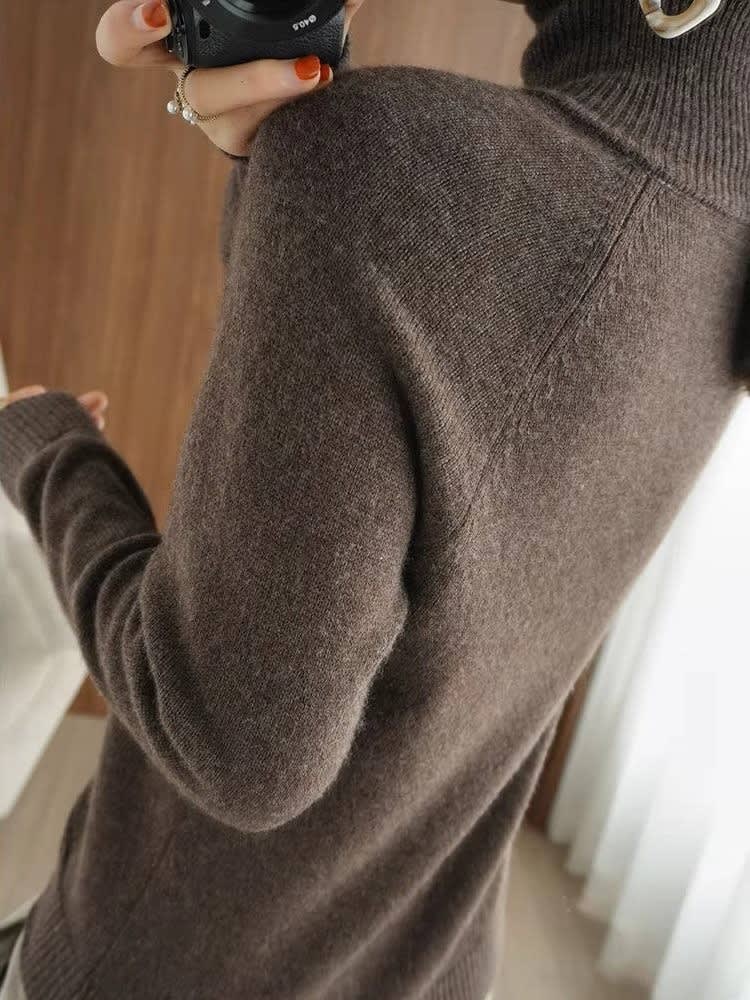 Women's Ribbed Knit Turtleneck Jumper | Mercy_13