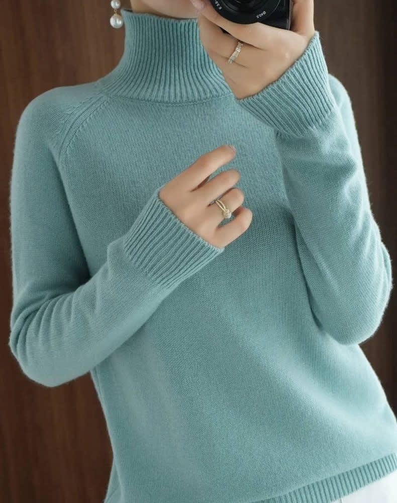 Women's Ribbed Knit Turtleneck Jumper | Mercy_2