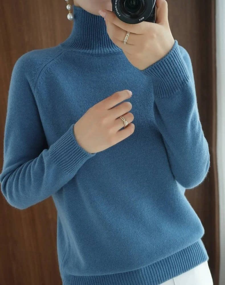 Women's Ribbed Knit Turtleneck Jumper | Mercy_3