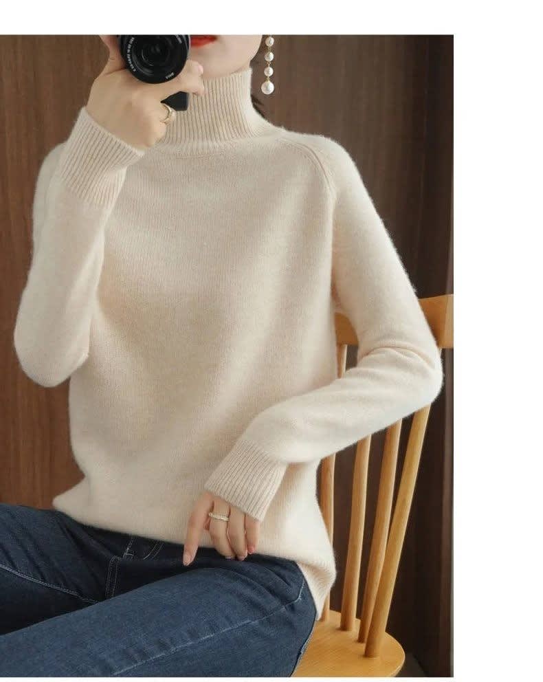 Women's Ribbed Knit Turtleneck Jumper | Mercy_6
