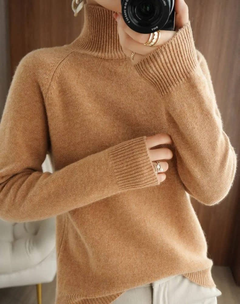 Women's Ribbed Knit Turtleneck Jumper | Mercy_7