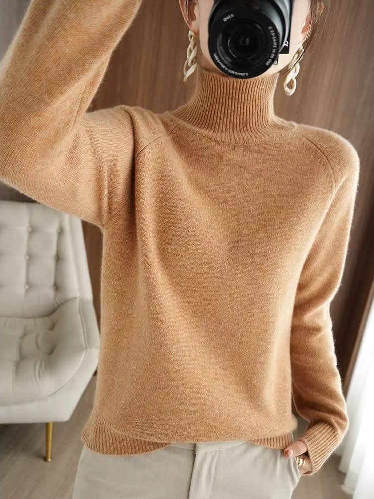Women's Ribbed Knit Turtleneck Jumper | Mercy_8