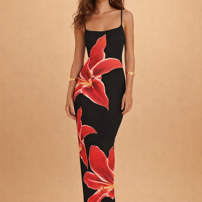 Women's Floral Bodycon Maxi Dress | Natalie Reynolds_1