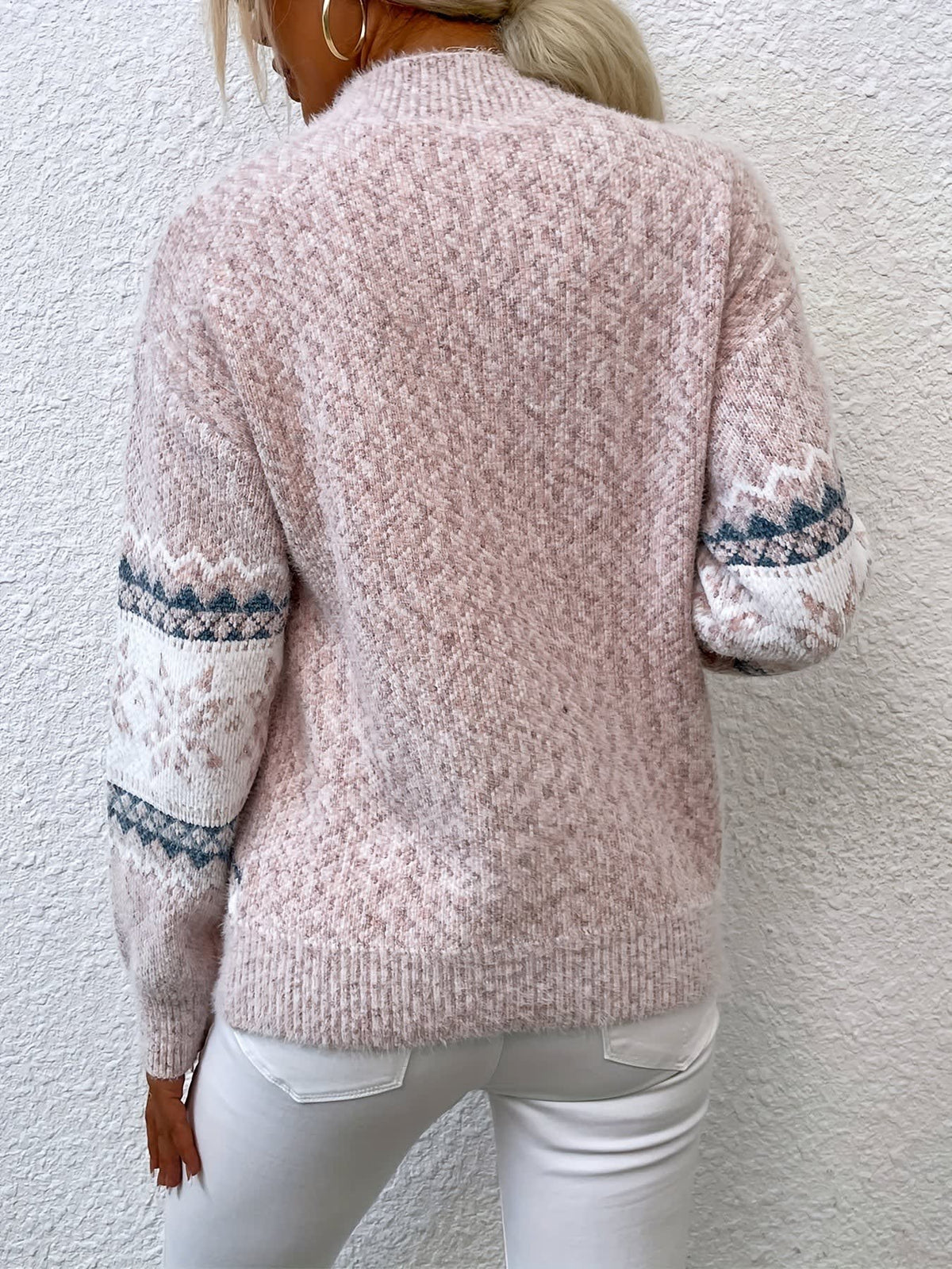Women's Snowflake High Neck Christmas Jumper | Esme_10