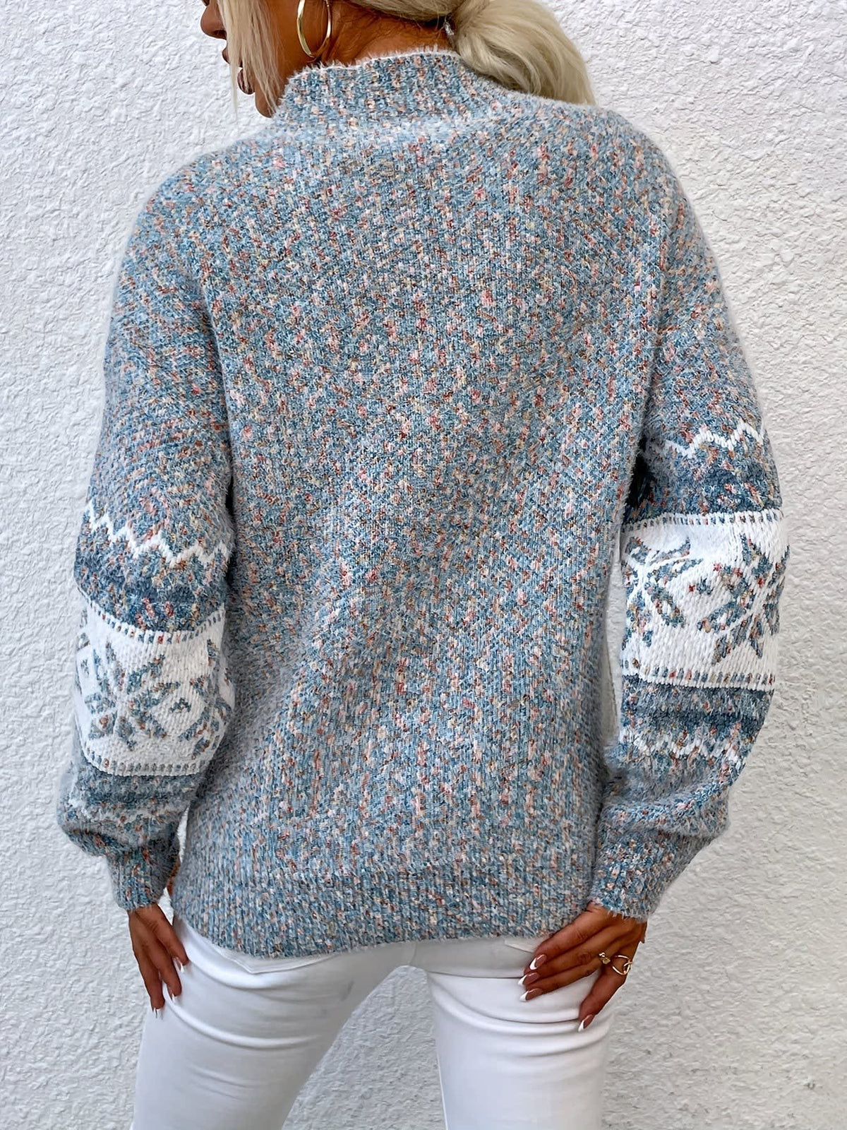 Women's Snowflake High Neck Christmas Jumper | Esme_2