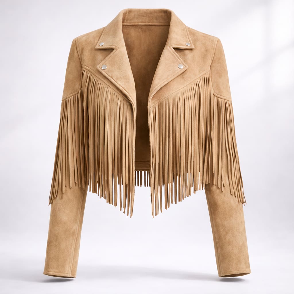 Women's Faux Suede Fringe Jacket | Marisa_10