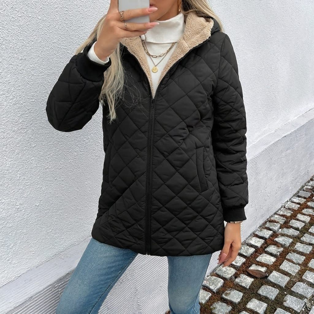 Women's Quilted Longline Coat | Ciara_3