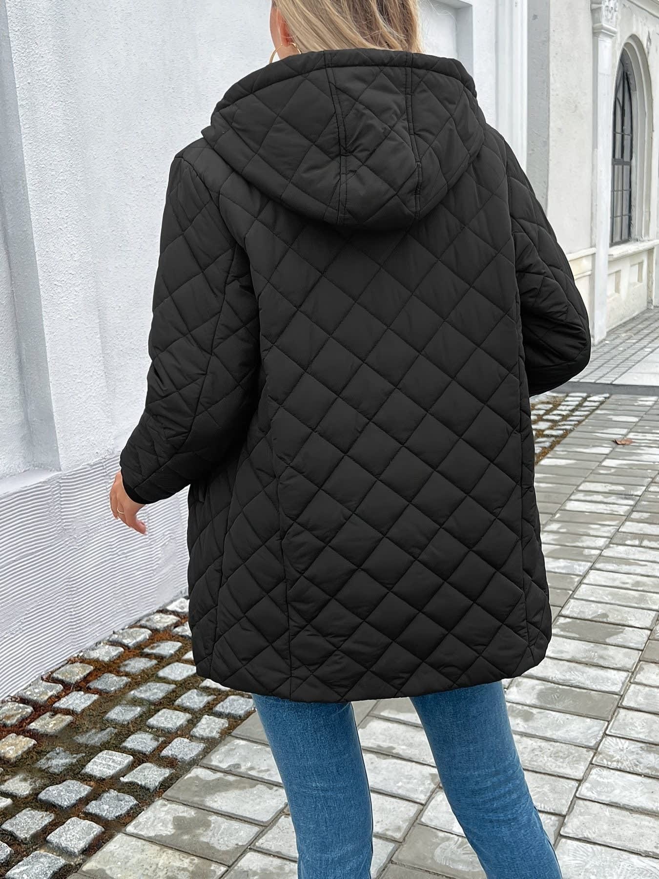 Women's Quilted Longline Coat | Ciara_5