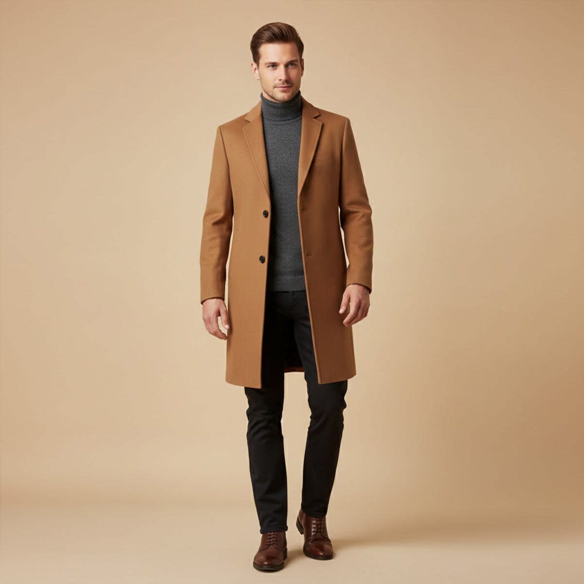 Men's Longline Tailored Winter Coat | Kingsley_10