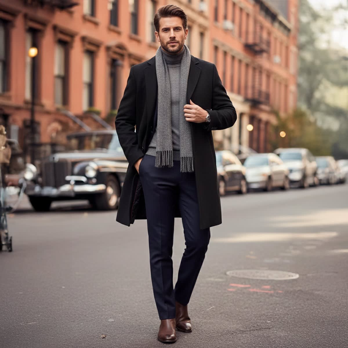 Men's Longline Tailored Winter Coat | Kingsley_11