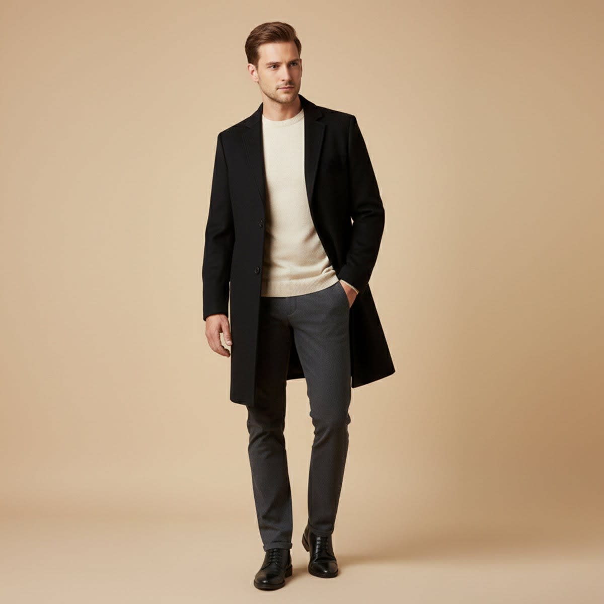 Men's Longline Tailored Winter Coat | Kingsley_2