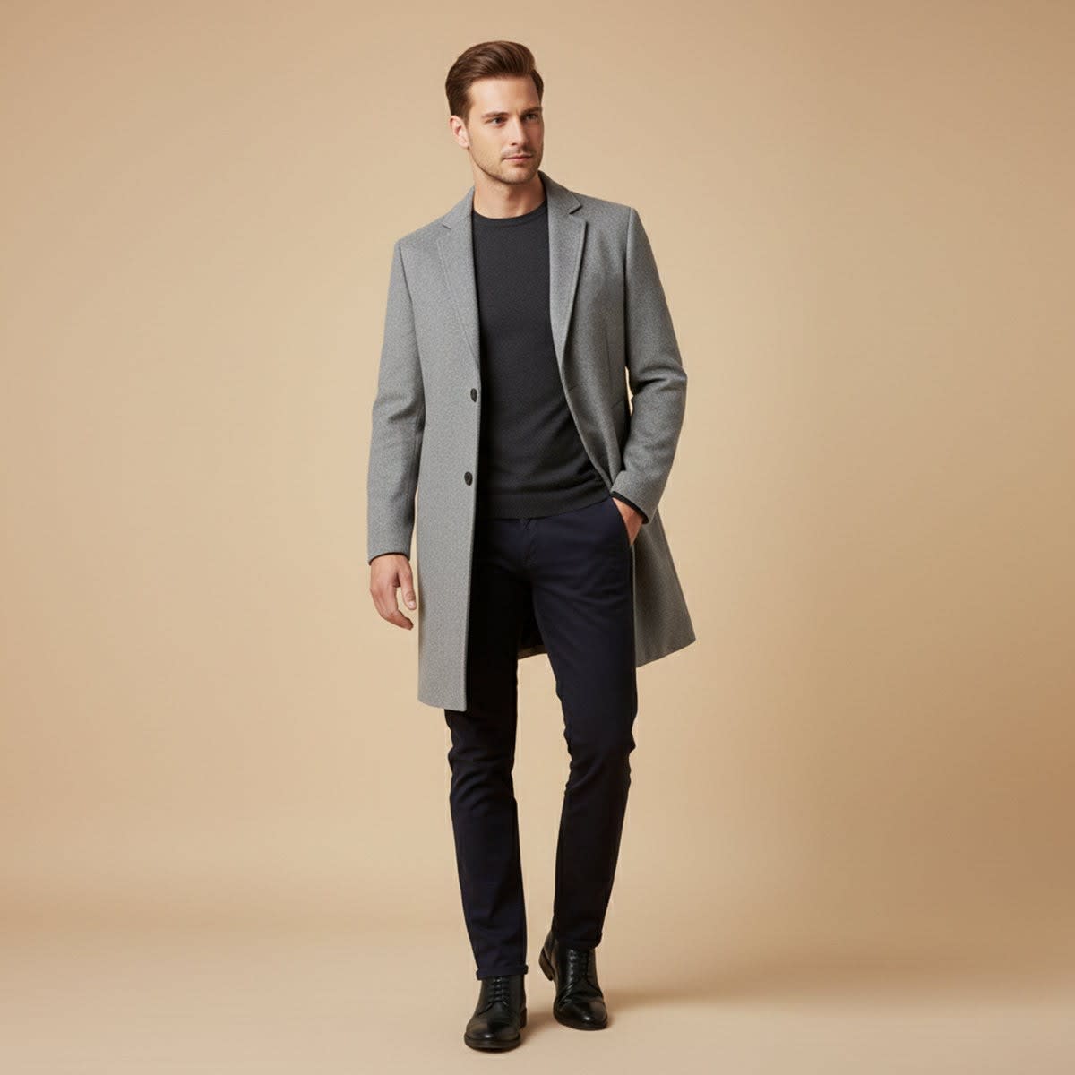 Men's Longline Tailored Winter Coat | Kingsley_8