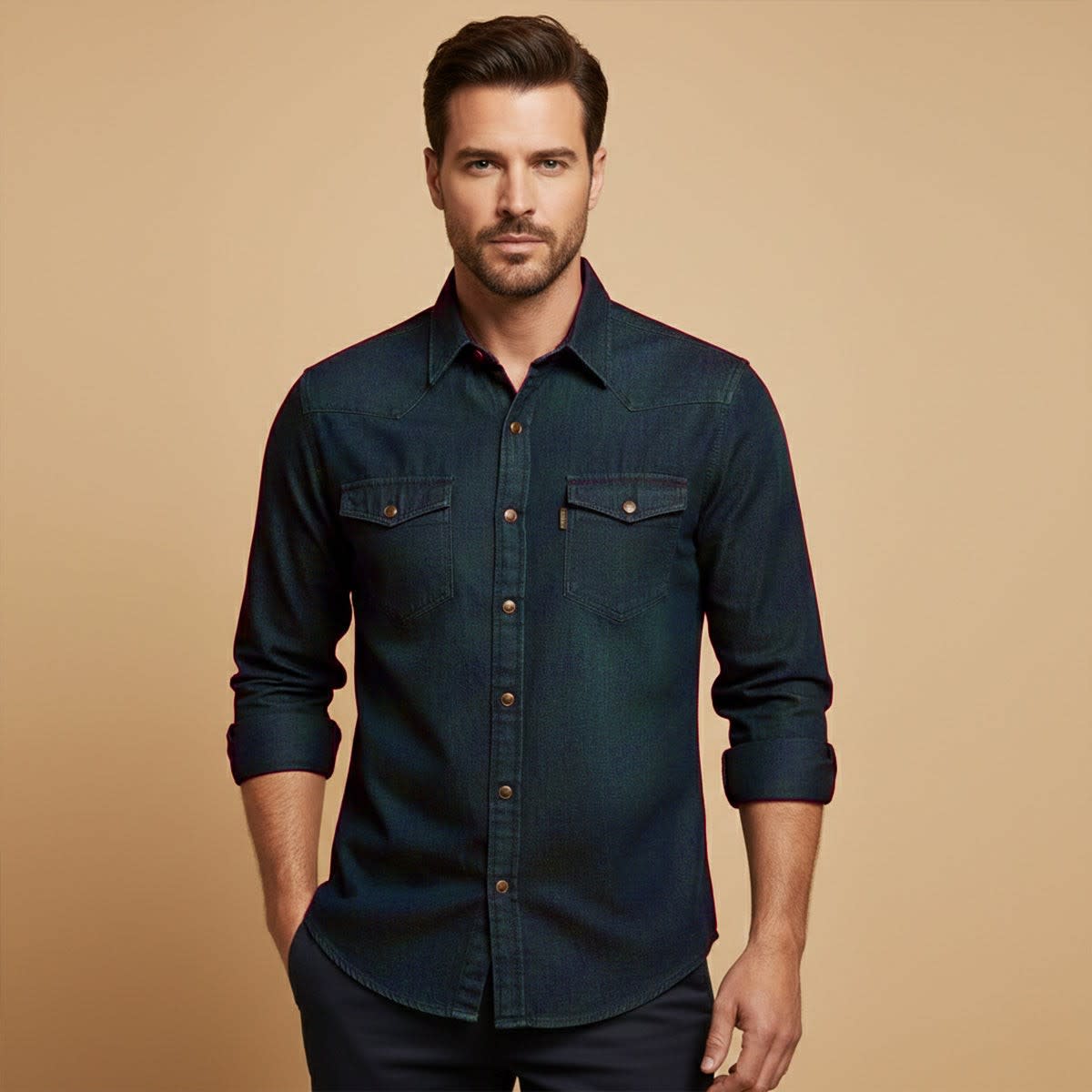 Men's Slim Fit Denim Shirt | Jem_8