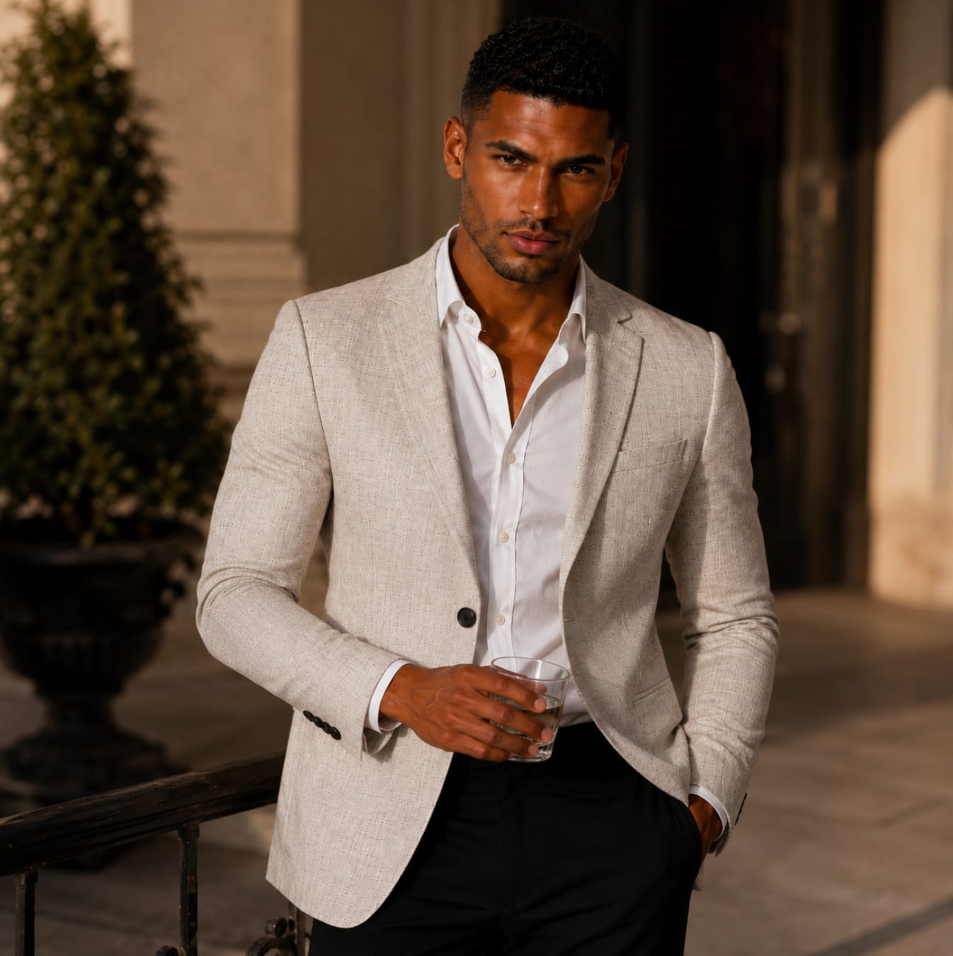 Men's Slim Fit Single Breasted Blazer | Wesley_10