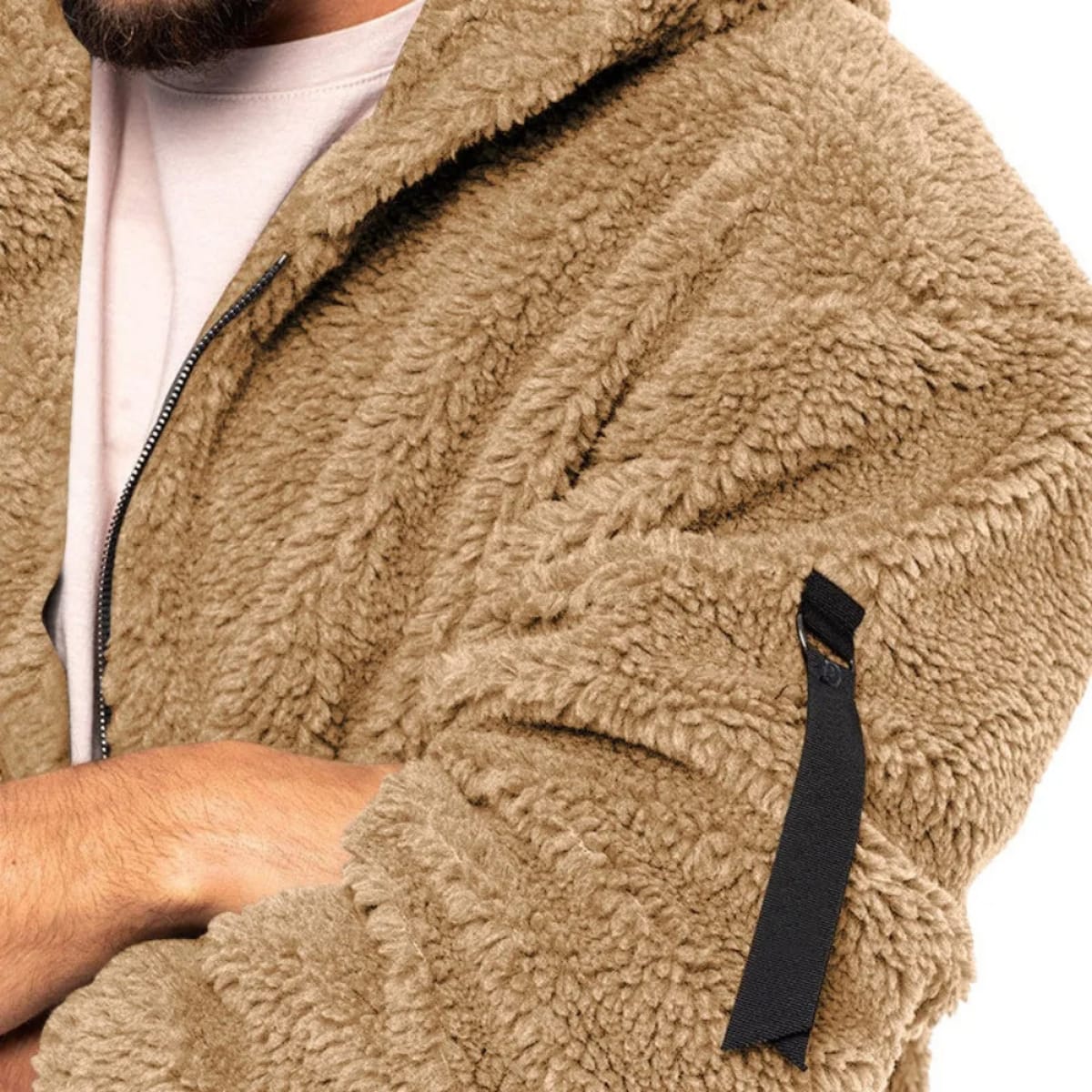 Men's Sherpa Fleece Zip Up Hoodie | Killian_3