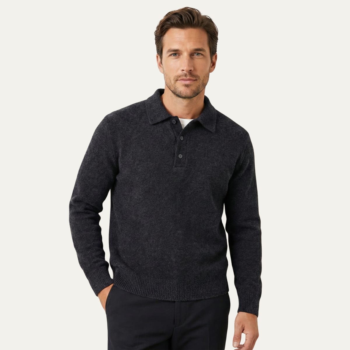 Men's Knit Polo Collar Jumper | Kenneth_6