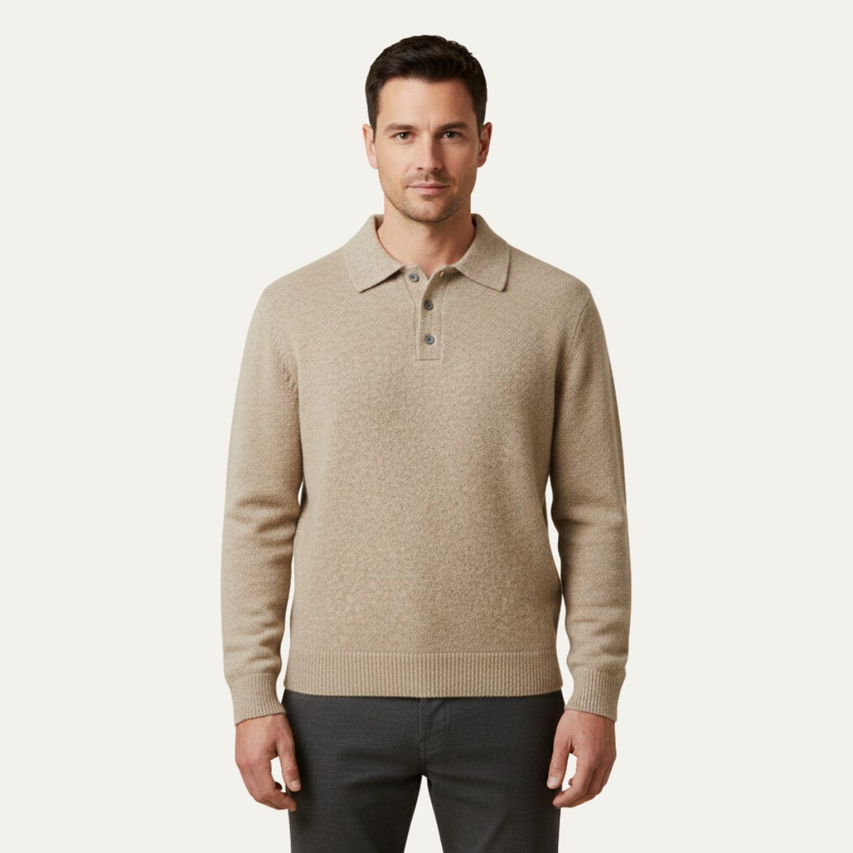 Men's Knit Polo Collar Jumper | Kenneth_8