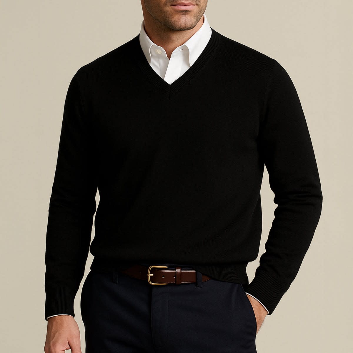 Men's Cashmere V-Neck Jumper | Logan_10