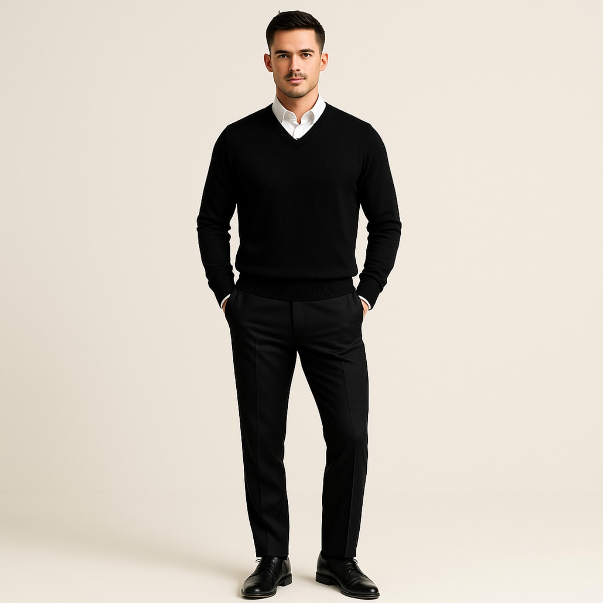Men's Cashmere V-Neck Jumper | Logan_11