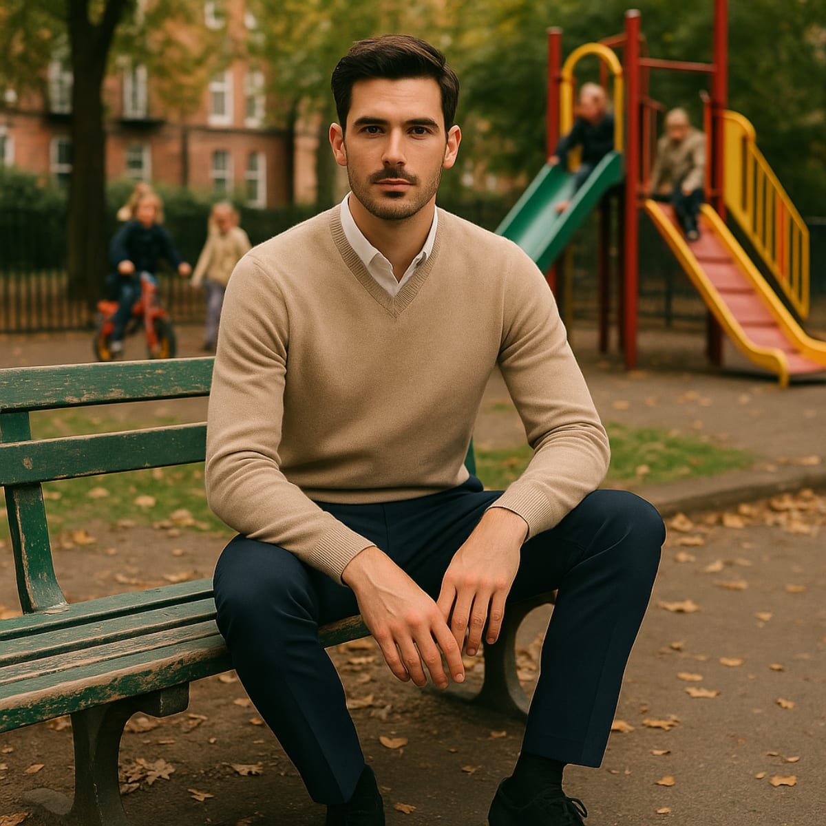 Men's Cashmere V-Neck Jumper | Logan_12