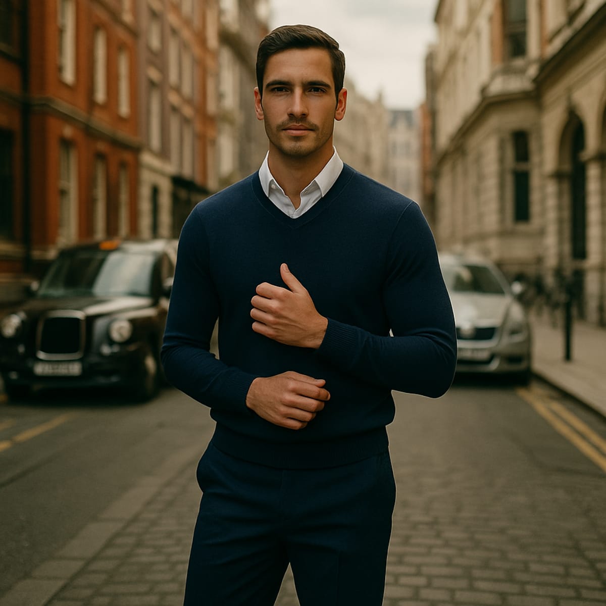 Men's Cashmere V-Neck Jumper | Logan_13